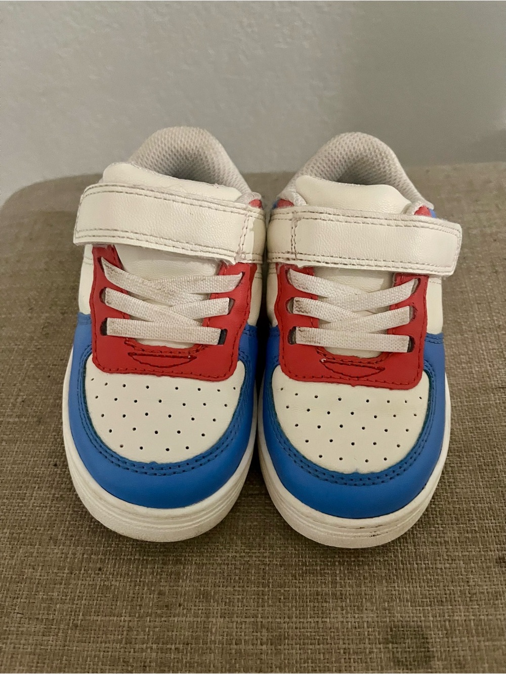 Cat & Jack Jaid Colorblock White, Red & Blue Court Sneakers